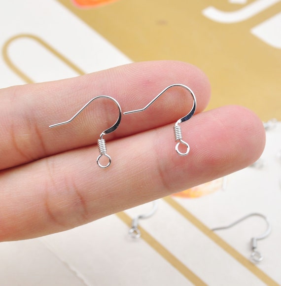 10pcs White Gold Plated French Hook Earwire,18k Gold Earring Hook, Fish Hook ,ear Wires , DIY Earring, Earring Findings,wholesales,18x12mm 
