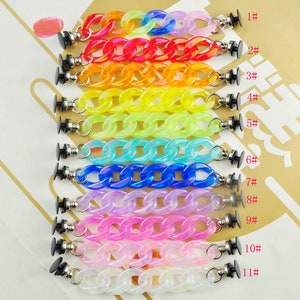14CM Length Chain shoe charms,11 Colors Shoe Charm,Shoe Charm AB Color Chain for Shoe,Acrylic link chain,Shoe Decoration,Choose Chain Color