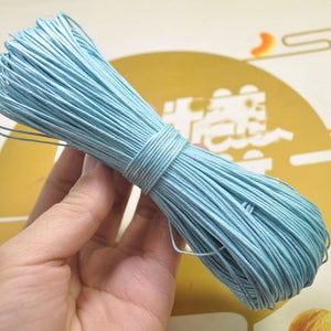 Waxed Cord ,65 meters Light blue cords,1mm Waxed Cotton Cord String, Bracelet Cord, Necklace Cord, Macrame Cord -- VC198