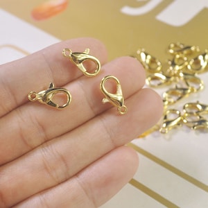 Bulk 60 Alloy Lobster Clasps16mm Gold Plated Lobster Clasp Jewelry Clasps, Metal Clasps Necklace Supplies