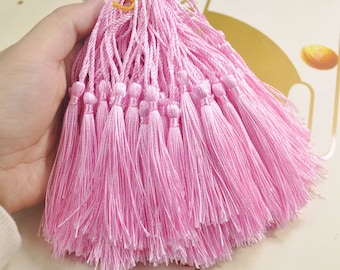 100Pcs Pink silk tassels,3 inch silky Mini Tassels,Hand Made Silk Thread Tassels,tassel charm pendant,Tassel supply,Wholesale--VC10#
