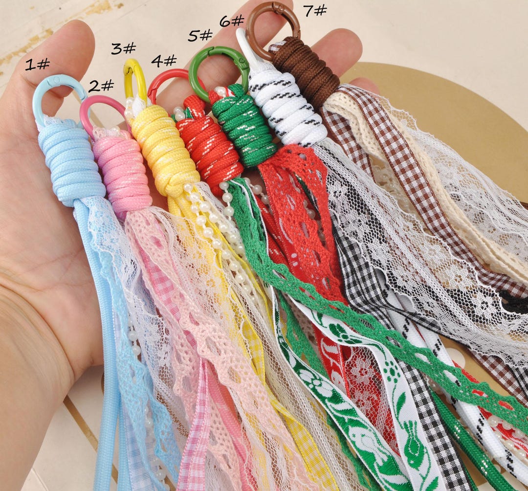 7 Color Rope&lace Purese Charm,bag Keychain Accessories，paracord