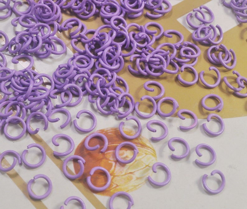 Purple Color Jump Ring, 50gabout 250Pieces Iron Jump Rings,8mm Diameter,Jump Rings Findings image 1