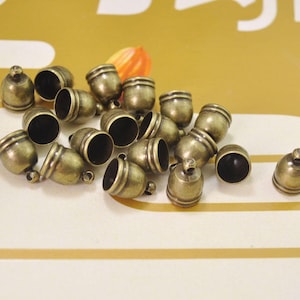 25 Pcs End Cap,Top Cap,Antique Bronze Cord End Tip,Bead Caps,Leather Cord End Caps 9x13mm