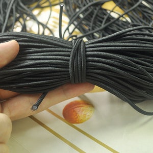 30 metri 2,5 mm cavo elastico rotondo,Cavo tratto di stiramento nero, corda elastica allungamento,Beading Cord,maschere DYI, gioielli,Nylon avvolto Gomma.
