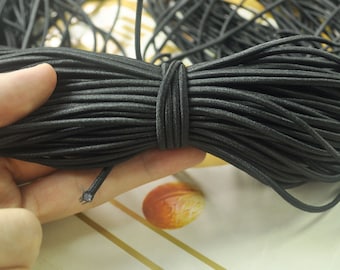 30 yards 2.5mm round elastic cord,Black Stretch cord, stretch elastic string,Beading Cord,DYI masks, jewellery,Nylon wrapped Rubber.