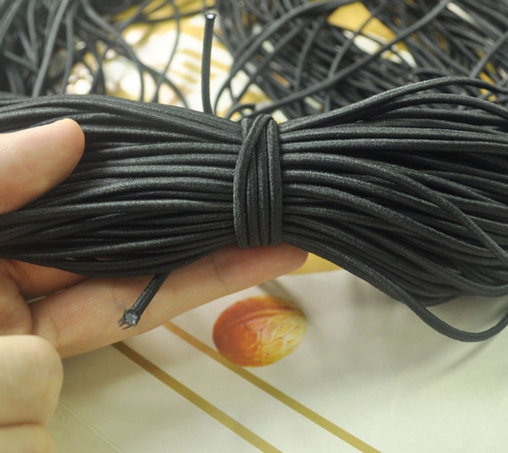 30 Yards 2.5mm Round Elastic Cord,black Stretch Cord, Stretch Elastic String,beading  Cord,dyi Masks, Jewellery,nylon Wrapped Rubber. 