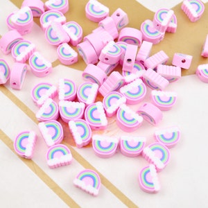 Polymer Clay beads,Rainbow and Cloud beads,Loose Polymer Clay Bead For Jewelry Making,Kids Beads，Beads for Bracelet,spacing beads,Wholesale