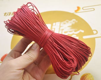 Waxed Cord ,65 meters Red cords,1mm Waxed Cotton Cord String, Bracelet Cord, Necklace Cord, Macrame Cord -- VC162