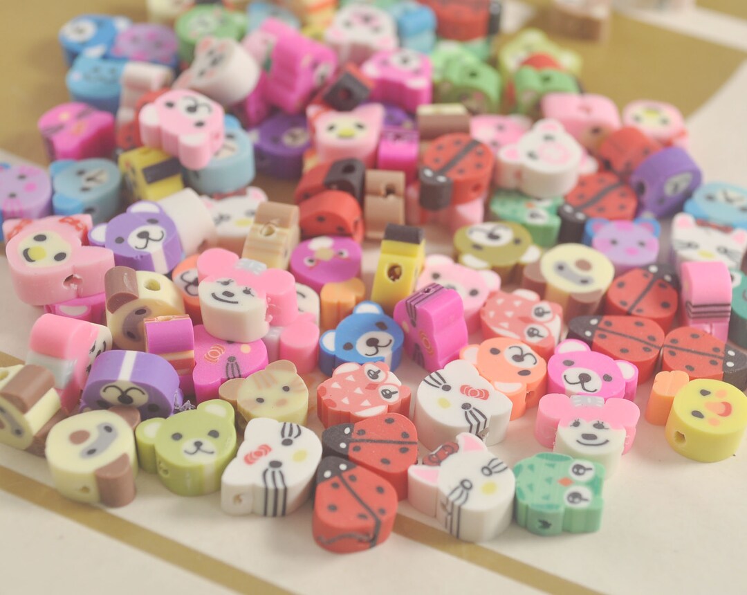 Animal Polymer Clay Beads,animal Beads, Rainbow Beads, Jewelry Beads