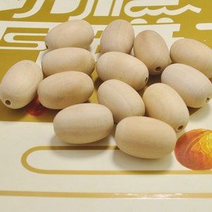 Natural Oval Wooden beads,25pcs 29x19mm Unfinished Oval Wood Beads.