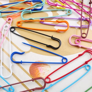 15 colores, 5 piezas de broche grande, pasador de seguridad de metal esmaltado, pasador de falda escocesa, broche para hacer joyas de 60 mm
