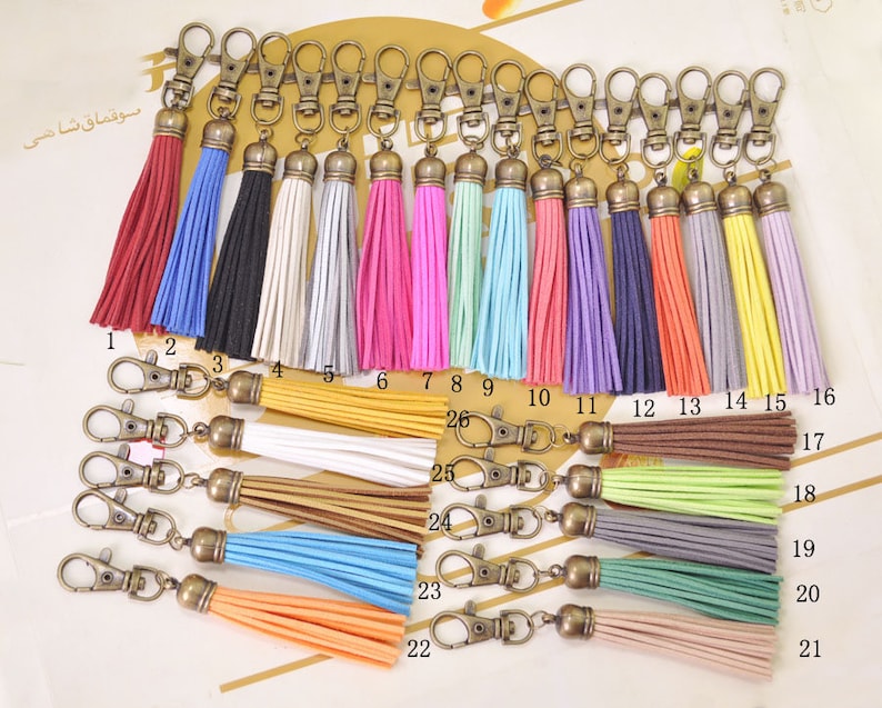 Large fringe tassel keychainBronze Caps Large tassel Etsy