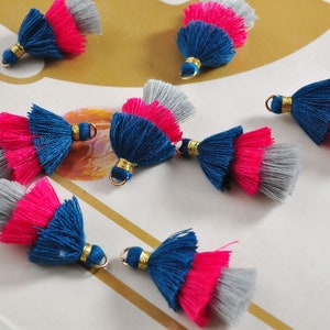 10-100Pcs Three Tier Tassel,1.5&quot; Handmade Cotton Tassel for Earring/Necklace Making,Tiered Tassels, DIY, Fashion Tassels,Jewelry Tassels