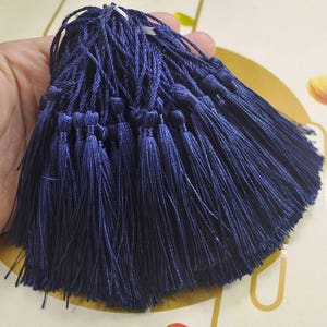 100Pcs Navy blue silk tassels,3 inch silky Mini Tassels,Hand Made Silk Thread Tassels,tassel charm pendant,Tassel supply,Wholesale--VC40#