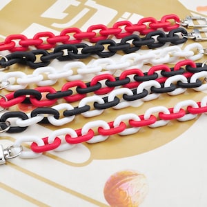 Chain shoe charms,Red/Black/White Colors Shoe Charms,Shoe Charm Matte Chain for Shoe,Acrylic link chain,Shoe Decoration,Choose Chain Color