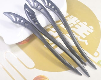 3 pieces of Black Wood Hair Sticks,simple smooth wood hairpin fine carved wood hair stick,Wing Hair Pin Jewelry