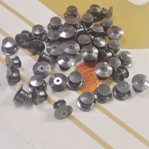 Pack of 10,20, 40, 60, 80, or 100Pcs Gunmetal Locking Pin Backs / Pin Keepers - Never lose a Special Pin again!