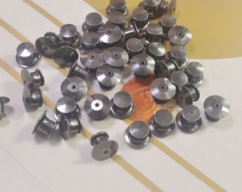 Pack of 10,20, 40, 60, 80, or 100Pcs Gunmetal Locking Pin Backs / Pin Keepers - Never lose a Special Pin again!