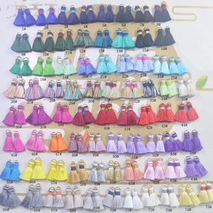 Mini Tassels Charm,20mm Silk Tassels with Gold Plated Ring ,10 Pcs of Tassel Pendants,Small silk Tassel for Jewelry Making,Wholesale tassels