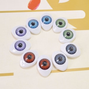 20 paires 23mm yeux de poupée en plastique ovale, couleurs mélangées pour poupées, marionnettes, Ooaks, fées, sirènes, Trolls, bijoux, Sculpture, sculpture