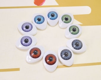 20 Pair 23mm Oval Plastic Doll Eyes,Mixed Colors for Dolls,Puppets, Ooaks, Fairies, Mermaids, Trolls, Jewelry, Sculpture, Carving