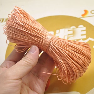 Waxed Cord ,65 meters Light Orange cords,1mm Waxed Cotton Cord String, Bracelet Cord, Necklace Cord, Macrame Cord -- VC155
