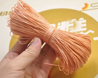 Waxed Cord ,65 meters Light Orange cords,1mm Waxed Cotton Cord String, Bracelet Cord, Necklace Cord, Macrame Cord -- VC155