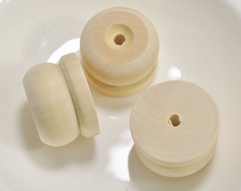 round wood bead,wooden bead,5pcs irregular natural wood beads,unfinished 34x22mm