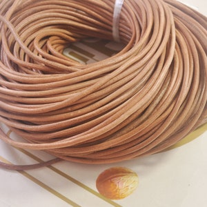 Brown Cowhide cords,3mm Leather Cord,5 yards Round Leather Cords,leather jewelry straps