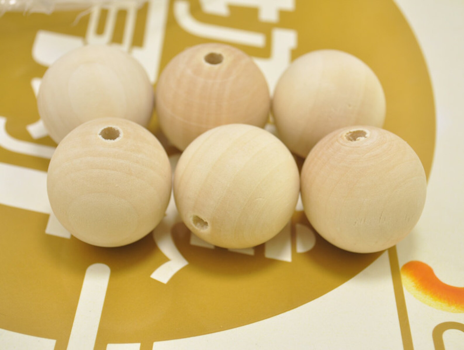 Wood Beads35mm Round Natural Unfinished Wooden Beadsdiy Etsy
