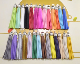 20pcs Mixed color Leather suede tassels,85mm fringe tassels,tassel charms Pendant,jewelry tassels,necklace tassels,keychain tassels,DIY