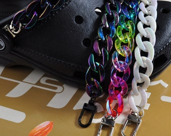 Kette Schuhcharme,15 Farben Schuhe Charms,AB Farbe Kette für Schuhe,Acryl Gliederkette,Schuh Dekoration,Schuh Charm Geschenk,Wählen Sie Kettenfarbe