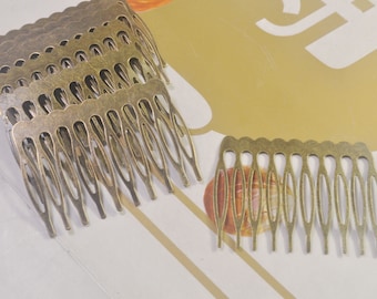 30Pc 10teeth Bronze Metal Comb,antique Bronze Hair Combs,Combs for DIY Wedding Bridal Comb Millinery Fascinators Hats Veils Hair Accessories