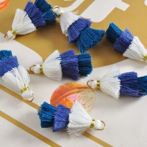 10-100Pcs Three Tier Tassel,1.5&quot; Handmade Cotton Tassel for Earring/Necklace Making,Tiered Tassels, DIY, Fashion Tassels,Jewelry Tassels