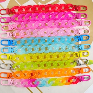 1/2Pcs Chain shoe charms,Shoe Charms,Shoe Charm Colorful Chain for Shoe,Acrylic link chain,Shoe Decoration,Choose Chain/Lobster Clasp Color