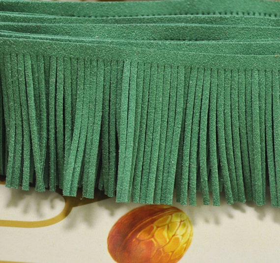 1 yard Leather Fringe Trim48mm Width Faux Suede Fringe Trim Etsy