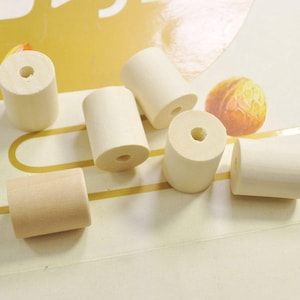 20Pcs Natural wood pillars, Unfinished Wood pillar Beads, beads wooden, Wood Barrel, wood Column, wood bead pendant 25x20mm VC3696