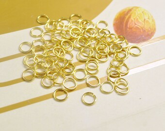 Jump ring,Open Jump rings,200Pcs Gold Plated Jump Rings-7mm