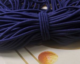 5Yds Navy Blue Elastic Cord,4mm Round Elastic Cord,stretch cord,Stretch Drawstring,Elastic Rope Craft DIY,Nylon wrapped Rubber