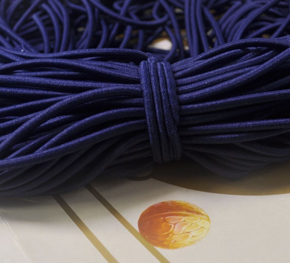 10Yds Navy Blue Elastic Cord,4mm Round Elastic Cord,stretch cord,Stretch  Drawstring,Elastic Rope Craft DIY,Nylon wrapped Rubber