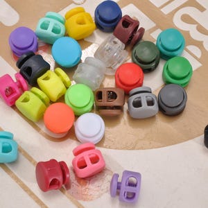 20Pcs Toggle Cord Locks Button Cord，Double Hole Toggle Cord Lock,Elastic cord locks, for Drawstring Clothing Shoelaces Backpack Lanyard DIY image 4