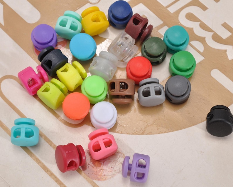 20Pcs Toggle Cord Locks Button Cord，Double Hole Toggle Cord Lock,Elastic cord locks, for Drawstring Clothing Shoelaces Backpack Lanyard DIY image 4