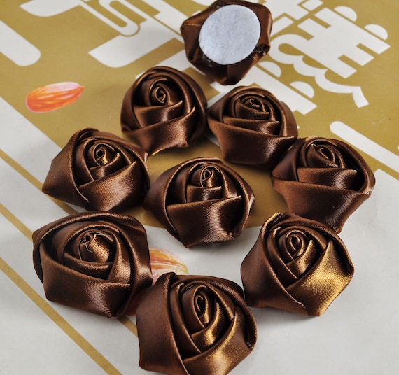 SATIN ROSE BROOCH CHOCOLATE BROWN SATIN ROSE BROOCH CHOCOLATE BROWN