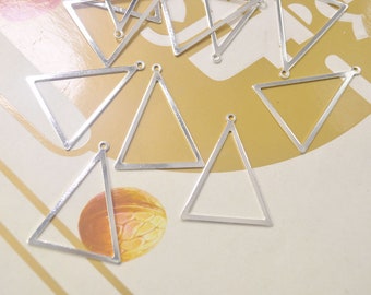 thumbnail image 2 of 6pcs Sterling Silver Triangle Pendant Charm Bails - 925 Silver Connectors #33427 2 of 4