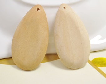 8pcs large wooden pendants for DIY,water drop wooden charm,teardrop wood finding,wooden earring,wood drop accessories 60x35mm