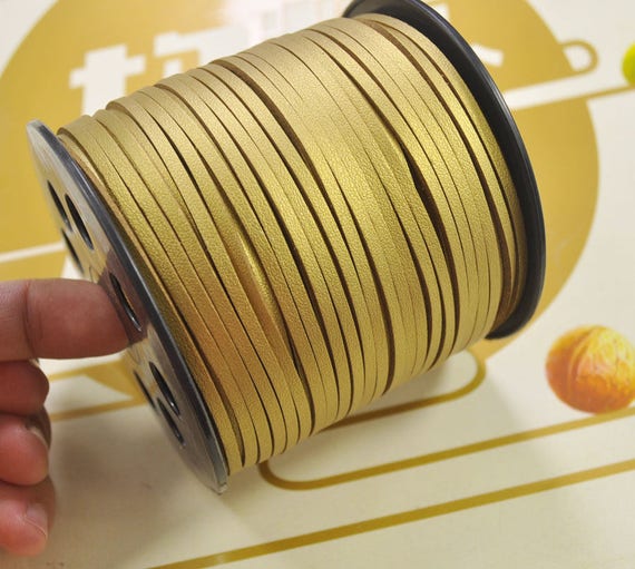 20yard Flat Faux Suede Leather Cord,gold Leather String Cord