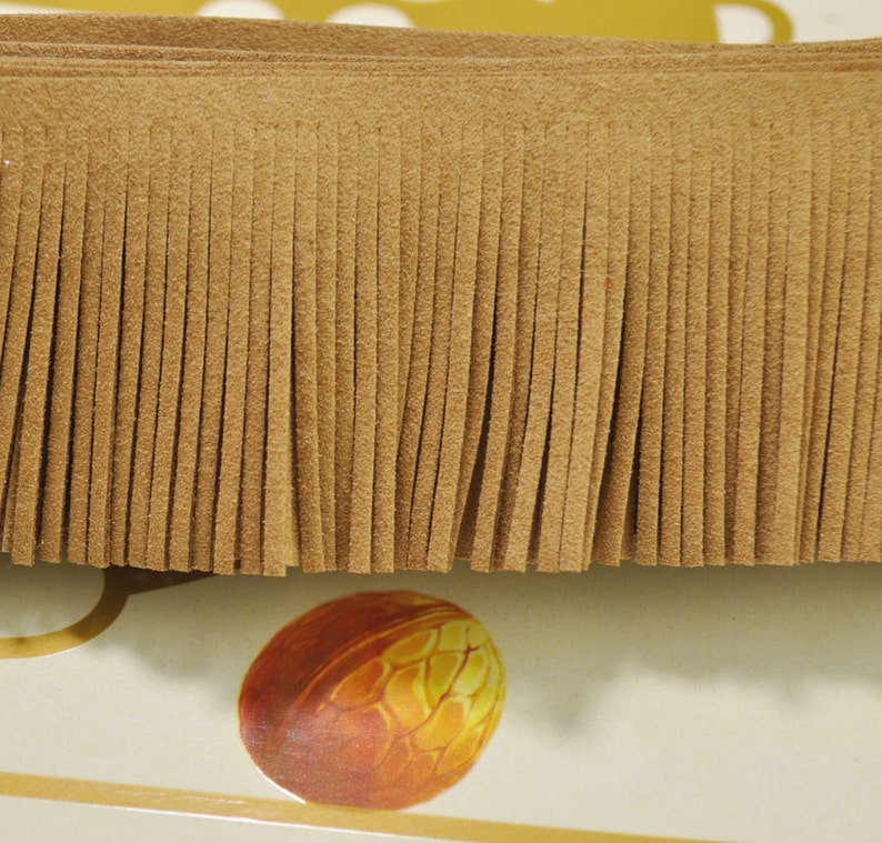 1 Yard Leather Fringe Trim48mm Width Faux Suede Fringe Trim Etsy