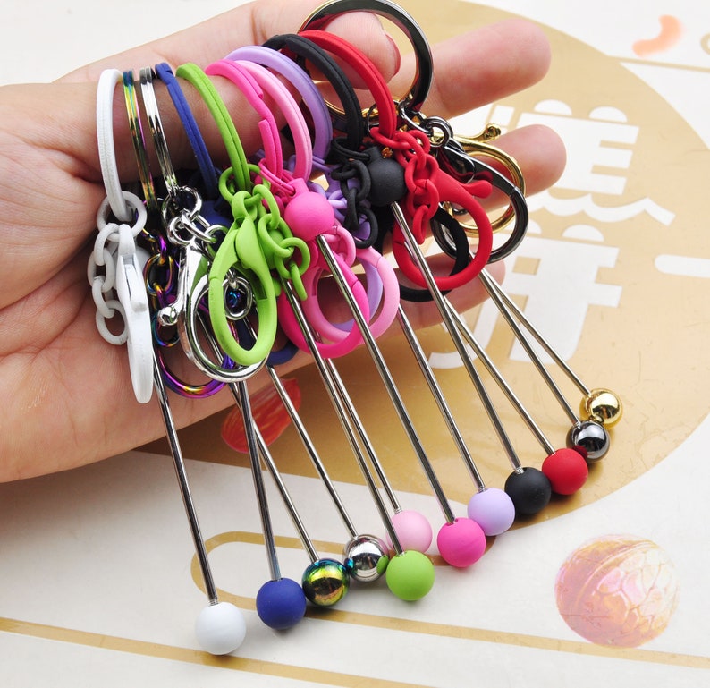 Key Rings Colored 1pcs/5pcs/10pcs 12 Colors Beadable Key Ring,colorful Beadable Keychain ...