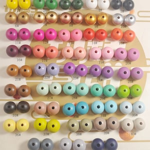100Pcs Wooden Beads, 20mm Assorted Color Round Wood ball beads, DIY necklace beads, bracelet beads, wood craft, Make jewellery for selling